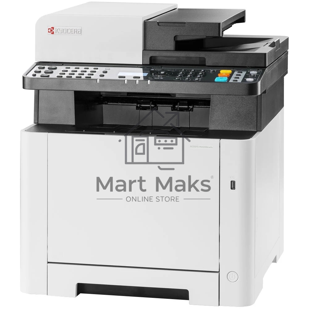 МФУ лазерный Kyocera Ecosys MA2100cfx (110C0B3NL0), A4, цветной, печ. до 21 стр/мин., скан. до 30 стр/мин. (ч/б) 23 стр/мин. (цвет), 1200 x 1200 dpi (печать) 600x600 dpi (скан.), USB, RJ-45, Air Print, Mopria