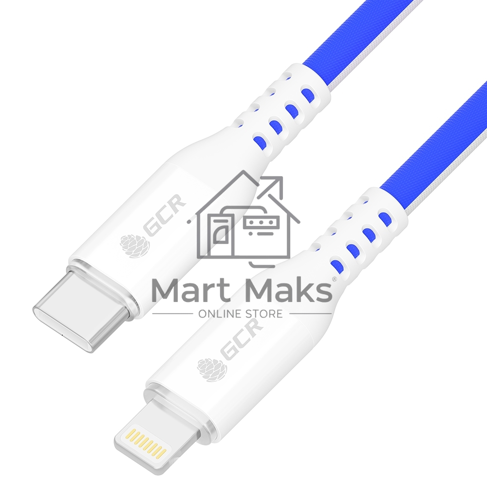 Кабель Greenconnect GCR-54962 1.0m TypeC/Lightning MFRi POWER DELIVERY 18 W, быстрая зарядка, ТРИКОЛОР Россия, AL case белый, белый ПВХ