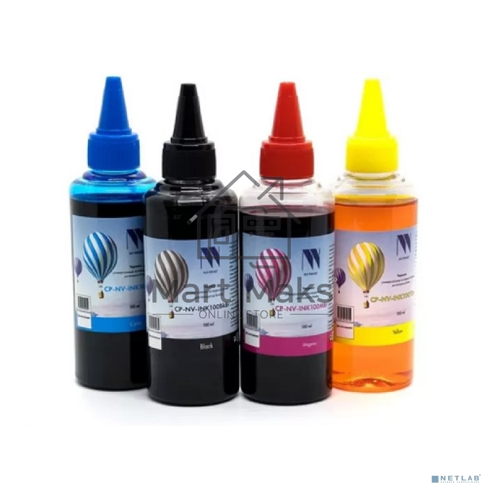 Чернила NVPrint универсальные на водной основе для аппаратов Brother, комплект 4 цвета по 100 мл