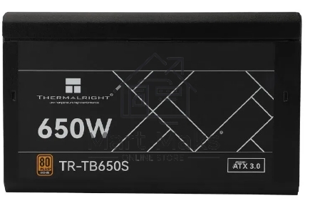 Блок питания Thermalright TR-TB650S 650W 80 PLUS Bronze, (ATX, 3, Non-modular, 1x24(20+4)pin 550mm, 1xCPU*2 8(4+4)pin 600+150mm, 1xPCIe*2 8(6+2)pin 500+150mm, 1xSATA*3+MOLEX4pin*1 400+150+150+150mm, 1xSATA*2+MOLEX4pin*2 400+150+150+150mm, Active, 120x120m