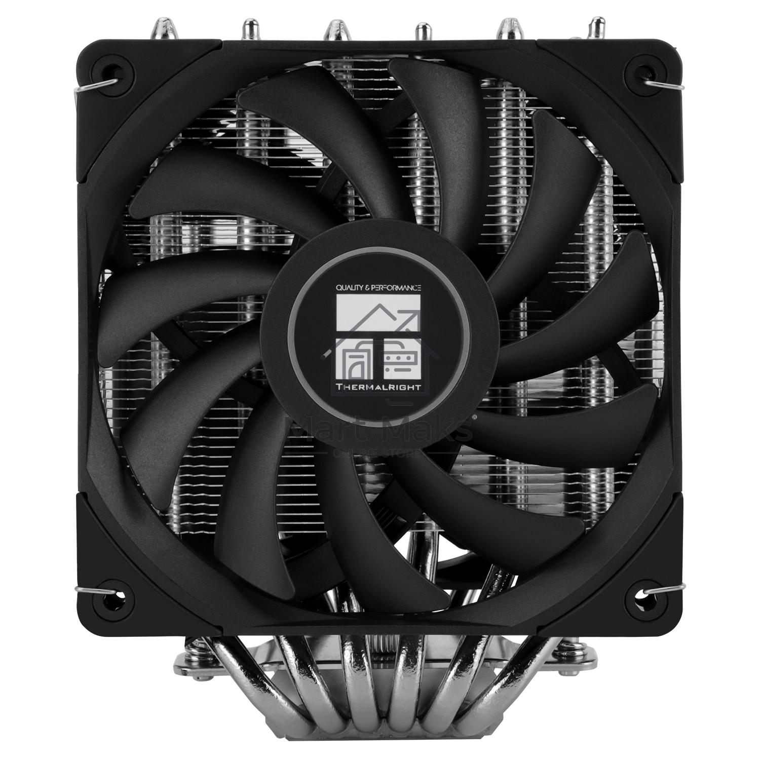 Кулер для процессора Thermalright Royal Knight 120 SE (4-pin PWM, 155mm, Ni/Cu, 6x6mm, 2x120mm, 66.17CFM/59CFM, 25.6dBA/26.1dBA, 1500RPM/1800RPM, S: 1200, 1700, 1851, 115X, AM4, AM5, silver, black)