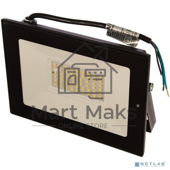 Прожектор уличный Ultraflash LFL-7001 C02 светодиодный 70Вт корп.мет./стек.черный (13328)