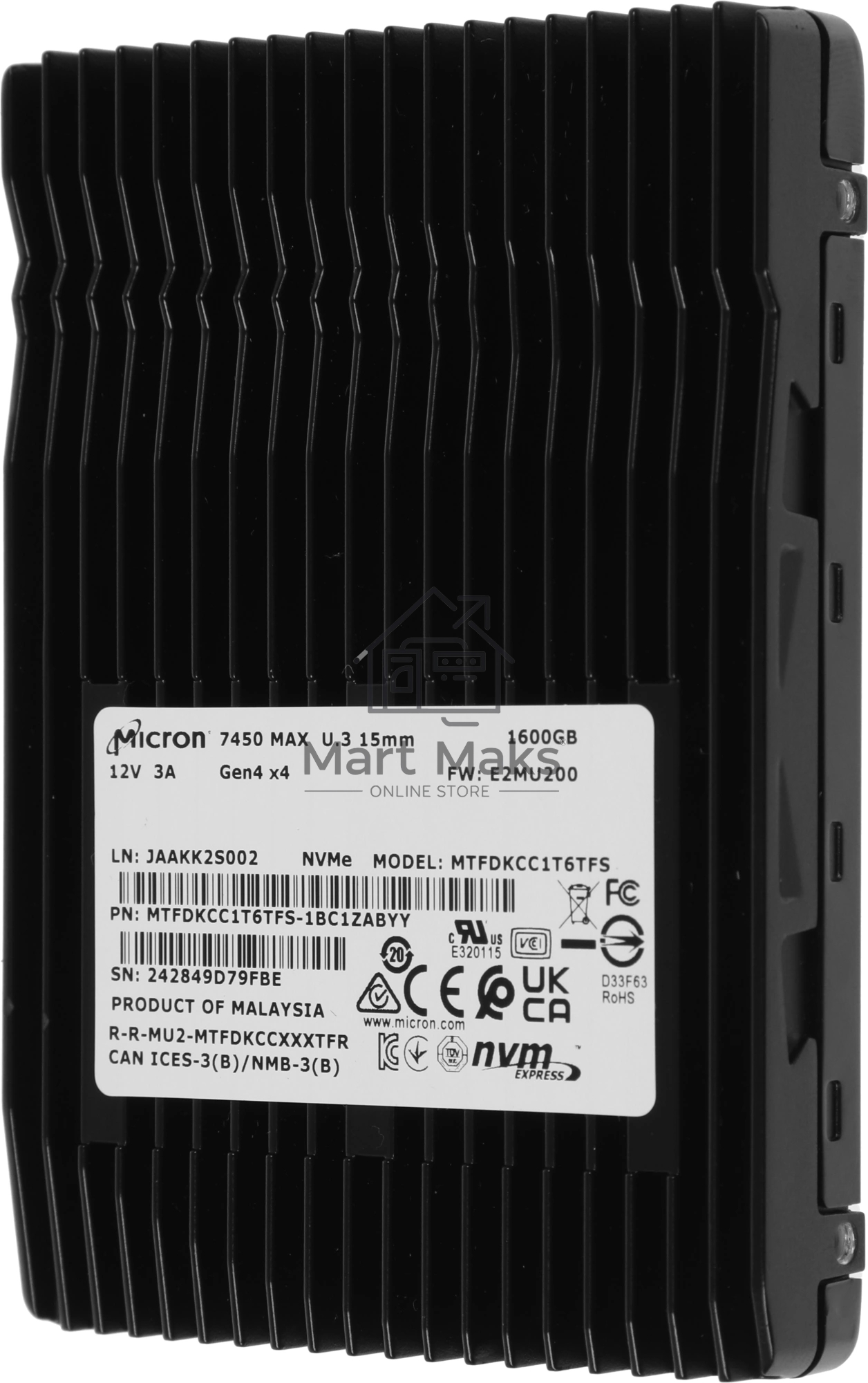 Накопитель SSD Micron 7450 Max, 1600Gb, 2.5