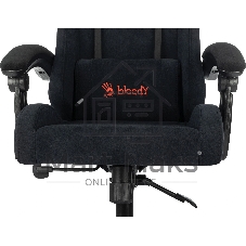 Кресло A4Tech Bloody GC-560 черный, ткань, 150 кг, подголовник, регулируемые подлокотники, механизм качания