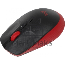 Мышь беспроводная Logitech M190 черный/красный, 1000 dpi, радиоканал, USB, кнопки - 3