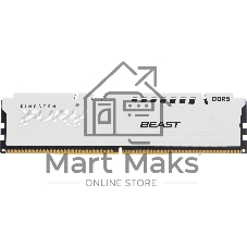 Оперативная память Kingston Fury Beast, DDR5, 16Gb (1x16GB), 6000MHz, CL30, DIMM, с радиатором, белый