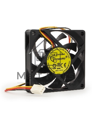 Вентилятор для корпуса Gembird 7779 черный, 70 мм, 4000 об/мин, 37.6 дБ, 3 pin