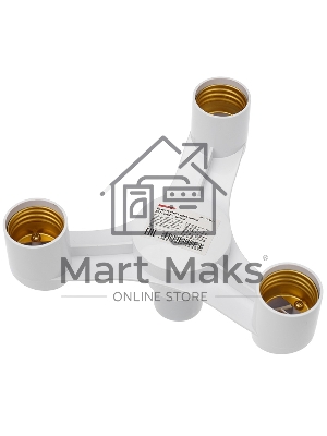 Разветвитель цокольный Е27-3хЕ27 белый Rexant