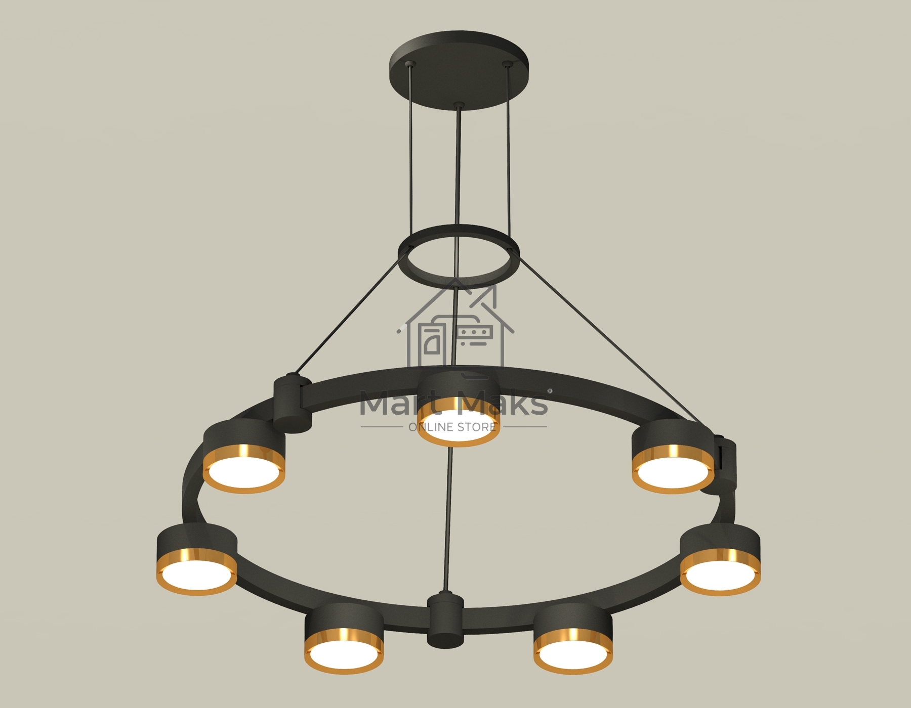 Светильник Ambrella light XR92051502/7 SBK/PYG черный песок/золото желтое полированное GX53 (A9205, C9238, N8124)