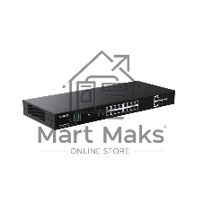 Коммутатор неуправляемый PoE Tenda TEG1120P-16-150W 18 портов, 18x1 Гбит/с, PoE 16х30 Вт (до 150Вт), SFP 2x1 Гбит/с