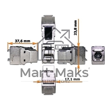Модуль Keystone, RJ45, cat.6a, STP, 180 градусов