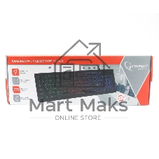 Клавиатура с подсветкой Gembird KB-240L, USB, черный, 104 клавиши, подсветка Rainbow, круглые клавиши, кабель 1.5м
