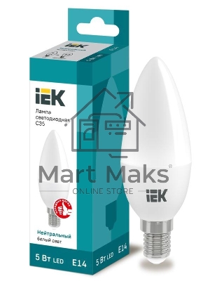 Лампа cветодиодная Iek LLE-C35-5-230-40-E14 ECO C35 свеча 5Вт 230В 4000К E14 IEK