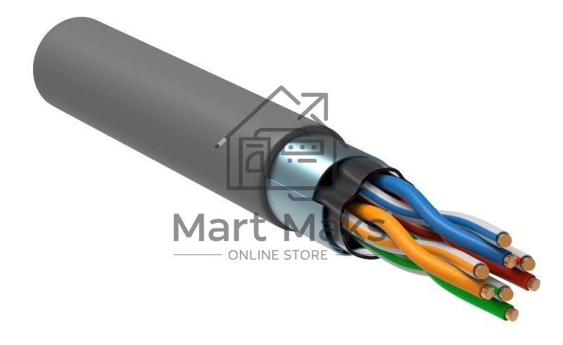 Кабель связи витая пара F/UTP экранир. (24AWG) кат.5е 4х2х0.52 ож PVC (305м) сер. (м) ITK LC1-C5E04-311