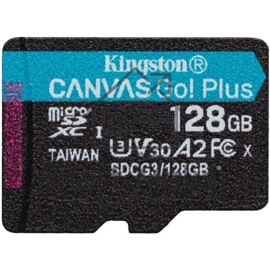 Флеш карта Kingston 128GB microSDXC Canvas Go Plus 170R A2 U3 V30 Single Pack w/o ADP EAN: 740617301243