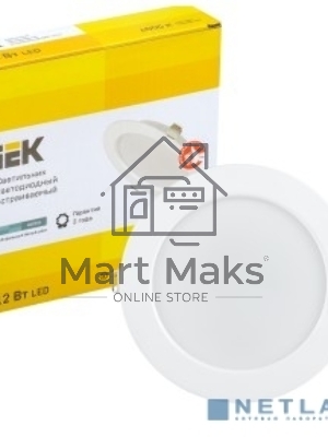 Светильник Iek LDVO0-1613-12-4000-K01 LED ДВО 1613 белый круг 12Вт 4000К IP20 пластик. корпус, диам 145 мм