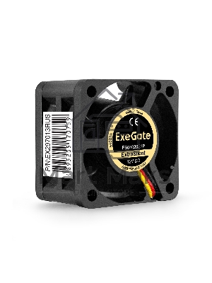 Вентилятор для корпуса ExeGate ExtraSilent ES04020S3P черный, 40 мм, 6300 об/мин, 28 дБ, 3 pin