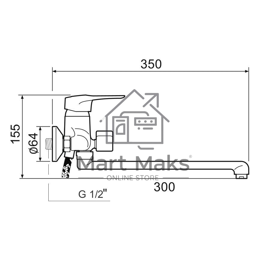 SL55-006E Смеситель для ванны, ø40