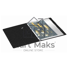 Папка с 100 прозрачными вкладками Бюрократ DeLuxe DLVBOX100BLCK A4, пластик, 0.7мм, черный в коробе