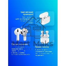 Наушники TWS Apple AirPods 4 ANC белый, вкладыши, Bluetooth, активное шумоподавление, беспроводная зарядка, до 4 ч