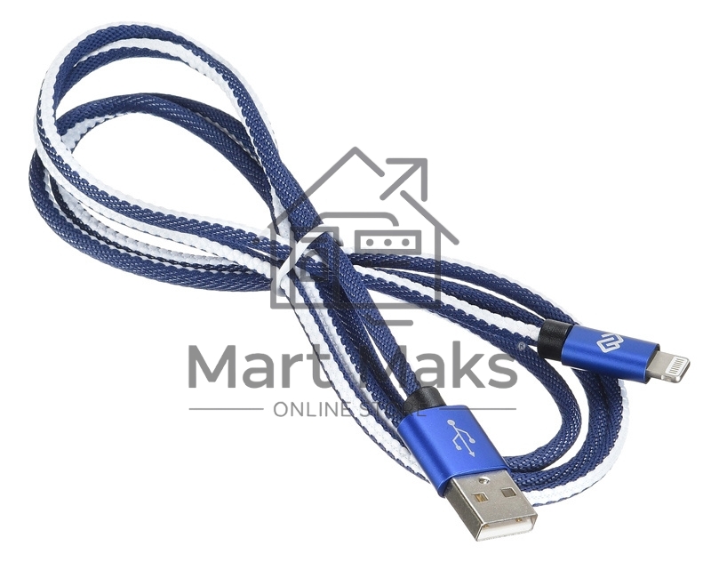 Кабель Digma USB A (m) Lightning (m) 1.2м синий