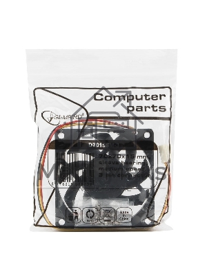 Вентилятор для корпуса Gembird 7779 черный, 70 мм, 4000 об/мин, 37.6 дБ, 3 pin