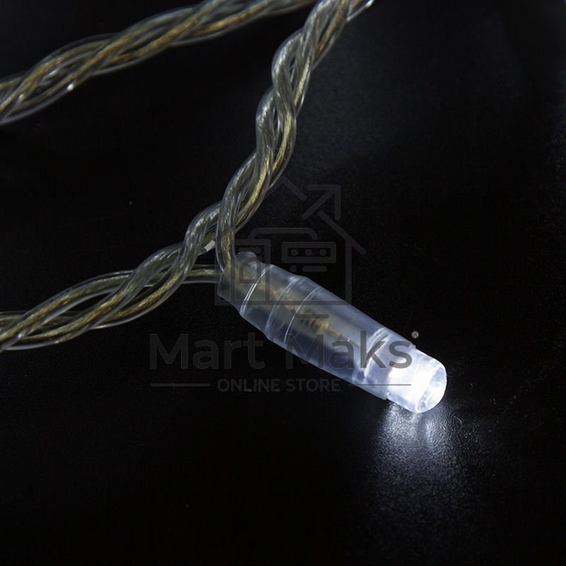 Гирлянда «Нить» 10 м, 200 LED, прозрачный ПВХ, цвет свечения белый с эффектом мерцания (каждый 5-й) NEON-NIGHT