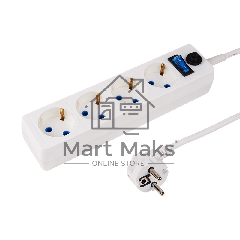 Сетевой фильтр PROconnect STANDARD 4 гнезда, 1.5 м, 3х0.75 мм², с/з + автовыкл., белый