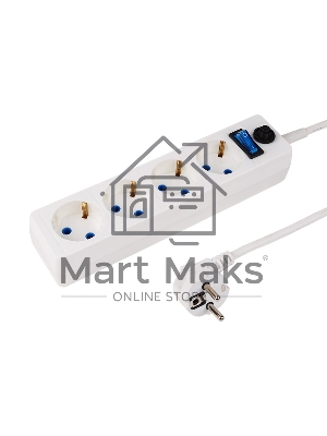 Сетевой фильтр PROconnect STANDARD 4 гнезда, 1.5 м, 3х0.75 мм², с/з + автовыкл., белый