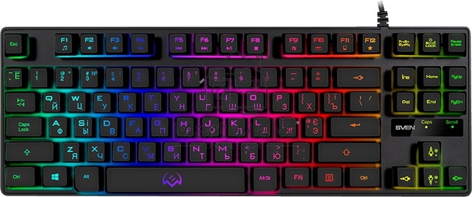 Игровая клавиатура SVEN KB-G7400 (87кл., 12 Fn функций, подсветка) Игровая клавиатура SVEN KB-G7400 (87кл., 12 Fn функций, подсветка)