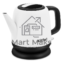 Чайник электрический Kitfort KT-6112 1 л, 1630 Вт, белый/черный (корпус: нержавеющая сталь)