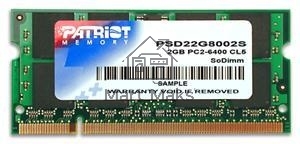 Оперативная память Patriot, DDR2, 2GB (1x2 GB), 800 MHz, CL6, SO-DIMM
