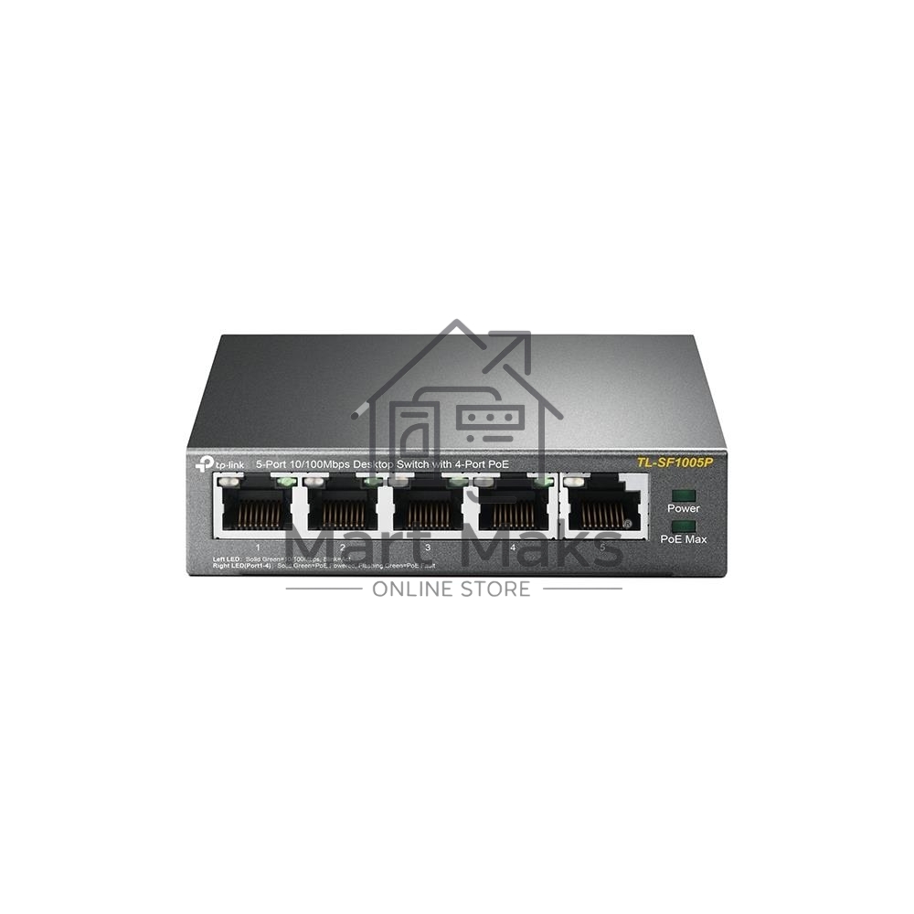 Коммутатор TP-Link SMB TL-SF1005P 5-портовый 10/100 Мбит/с настольный коммутатор с 4 портами PoE 