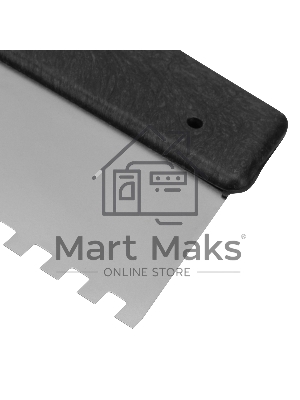 Шпатель из нержавеющей стали Сибртех 150 мм, зуб 8х8 мм, пластмассовая ручка 85471