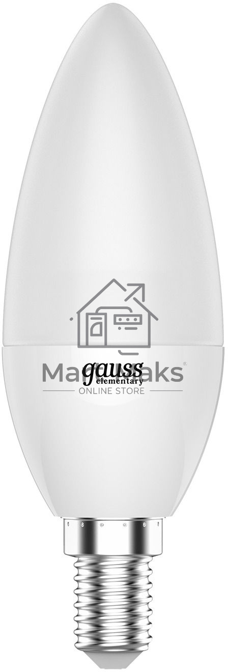 Лампа светодиодная Gauss Elementary 33126T 6Вт цок.:E14 свеча 180B 4100K св.свеч.бел.нейт. (упак.:3шт)