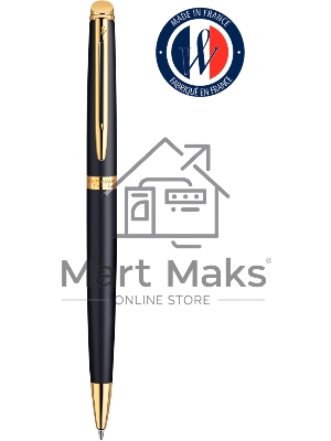 Ручка шариковая Waterman Hemisphere (CWS0920770) Matte Black GT M, синие чернила, подарочная коробка