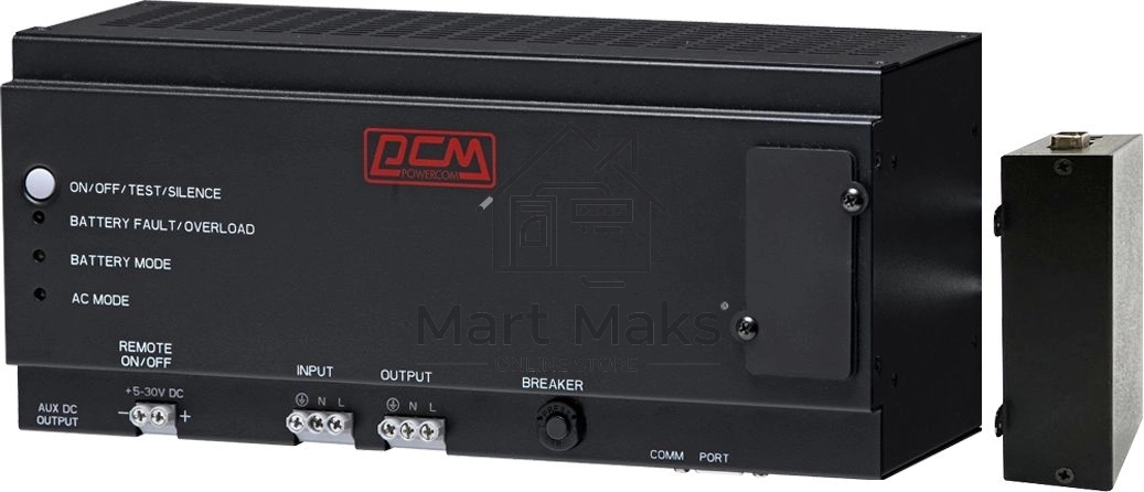 Источник бесперебойного питания Powercom DRU 850VA/510W, DIN Rail, 230V, RS-232, 2 year warranty (1114019)
