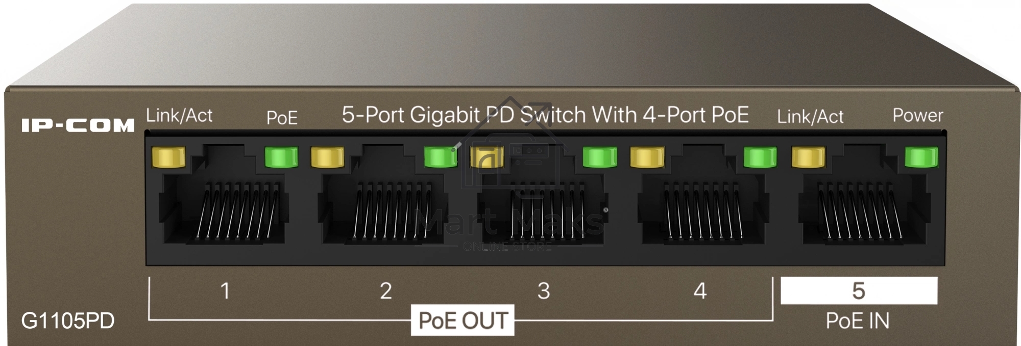 Гигабитный коммутатор IP-COM G1105PD-5-портовый PD с 4 портами PoE