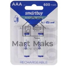 Аккумулятор NiMh Smartbuy SBBR-3A02BL600 AAA/2BL 600 mAh (24/240)(2шт. в уп-ке)