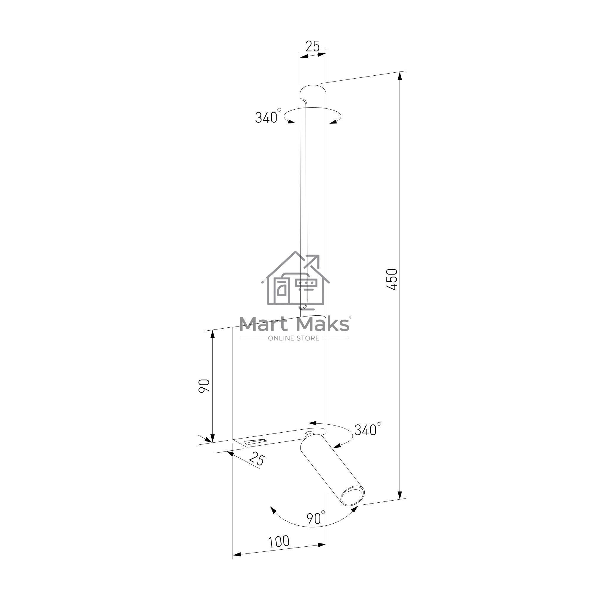40111/LED / Светильник настенный светодиодный Sarca LED графит 4000К