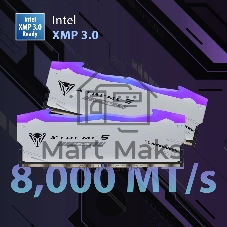 Оперативная память Patriot Viper Xtreme 5, DDR5, 32Gb (2x16Gb), 8000MHz, CL38, DIMM, с радиаторами, RGB, серебристый