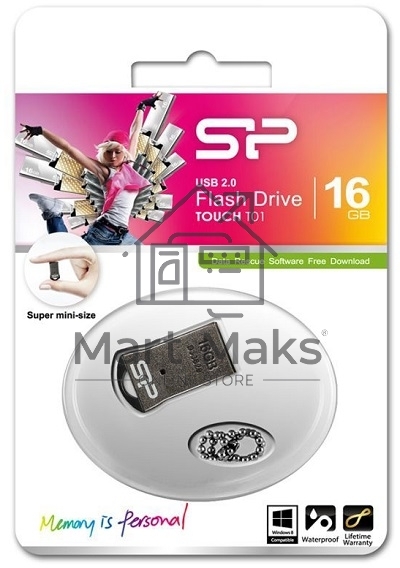 Флешка USB R/W Silicon Power R/W 16Gb Touch T01 SP016GBUF2T01V1K USB2.0 черный/серебристый