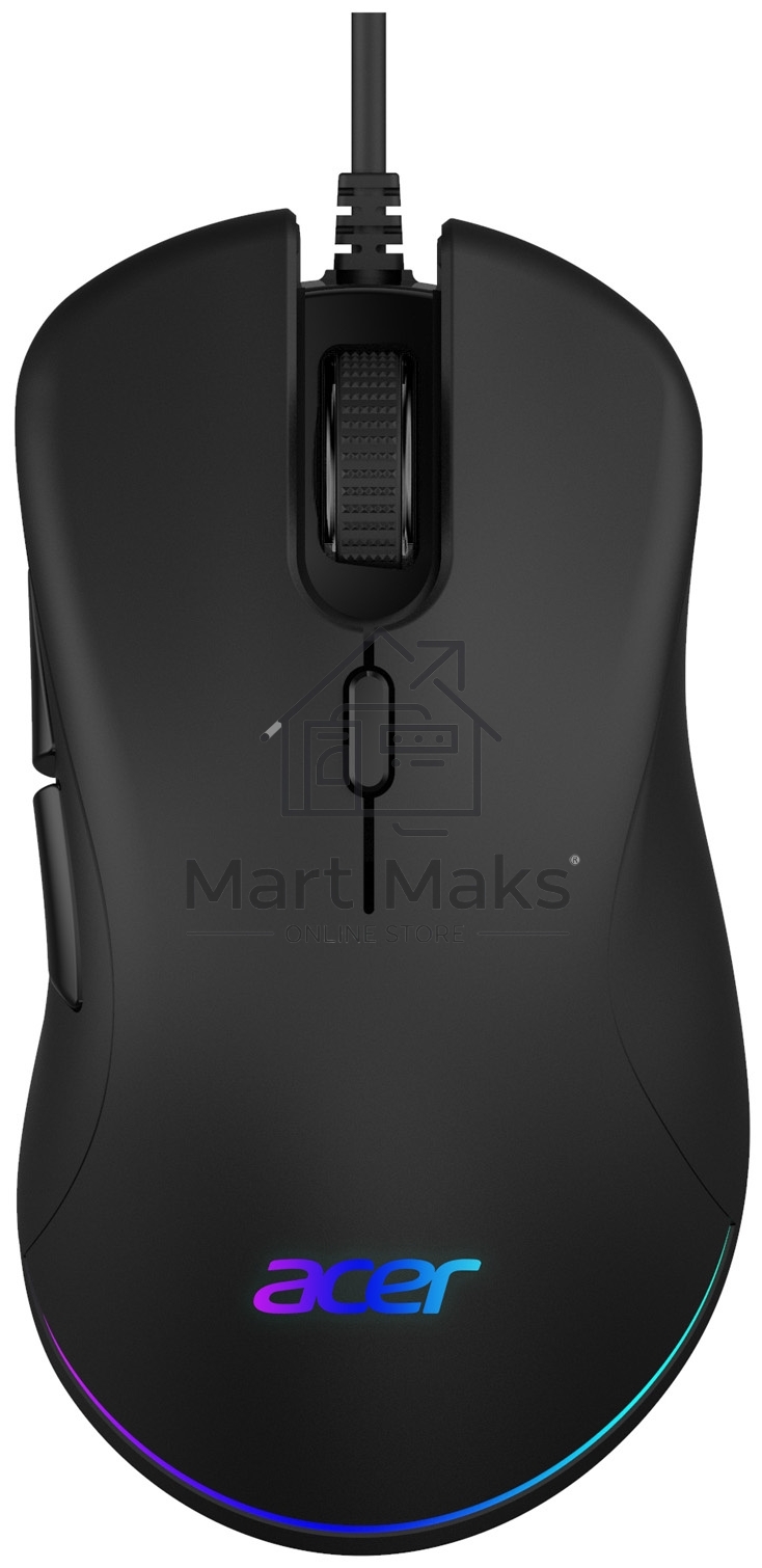 Мышь проводная Acer OMW190 черный, 6400 dpi, USB, кнопки - 6