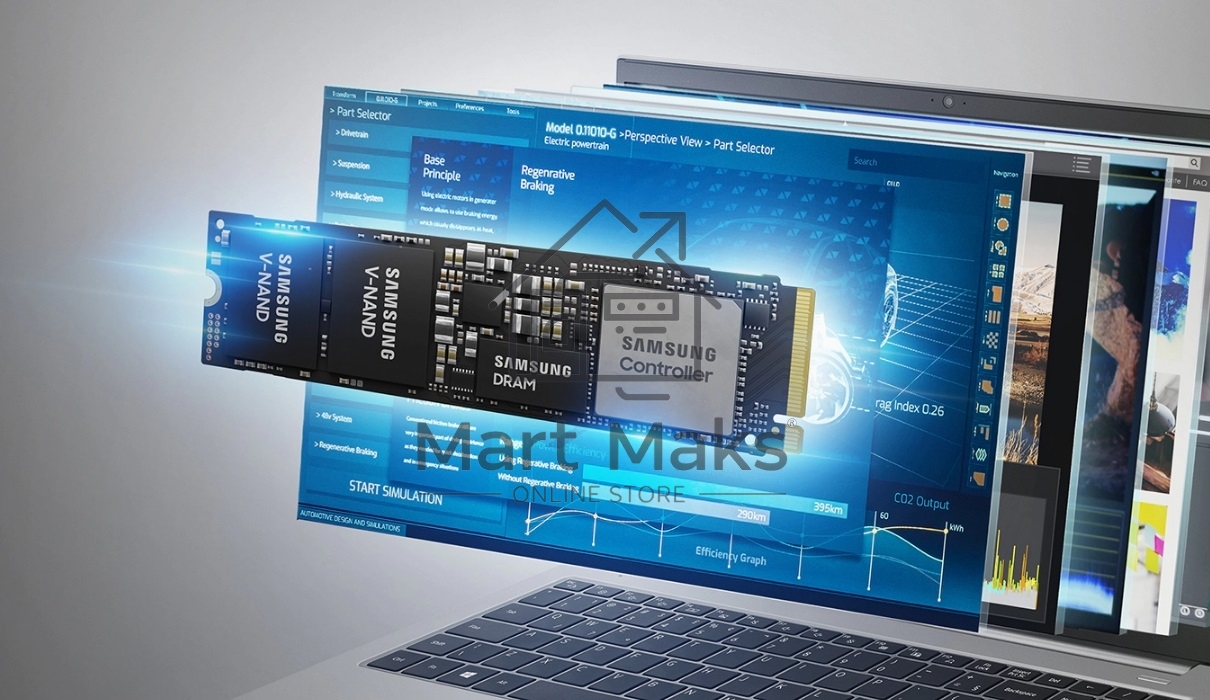 Накопитель SSD Samsung PM9A1, 1000ГБ, M.2 2280, PCIe 4.0 x4, NVMe, R/W 7000/5100