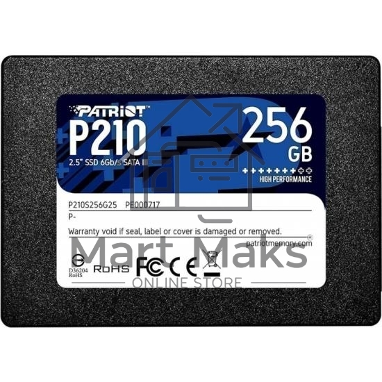 Накопитель SSD Patriot P210, 256GB, SATA III, 2.5