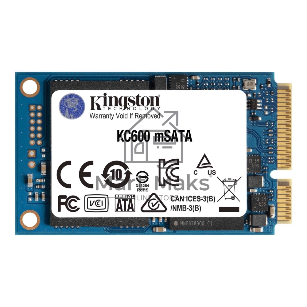 Накопитель SSD Kingston KC600, 512GB, mSATA, R/W 550/520