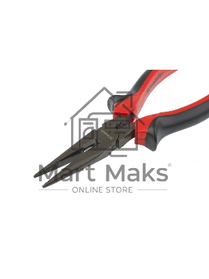 Длинногубцы Matrix черный Nickel, 160 мм, прямые, двухкомпонентные рукоятки