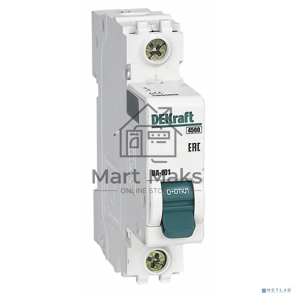 Выключатель автоматический Dekraft 1п C 10А 4.5кА ВА-101