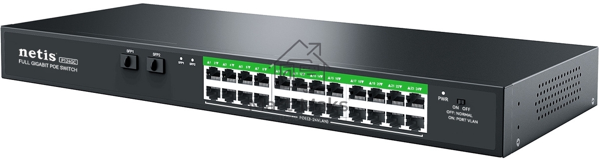 Коммутатор NETIS 24PORT 10/1000M POE 2 SFP COMBO P124GC