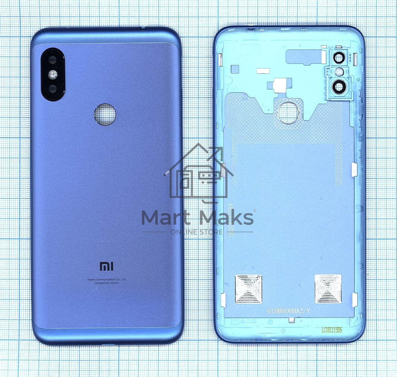 Задняя крышка для Xiaomi Redmi Note 6 голубая